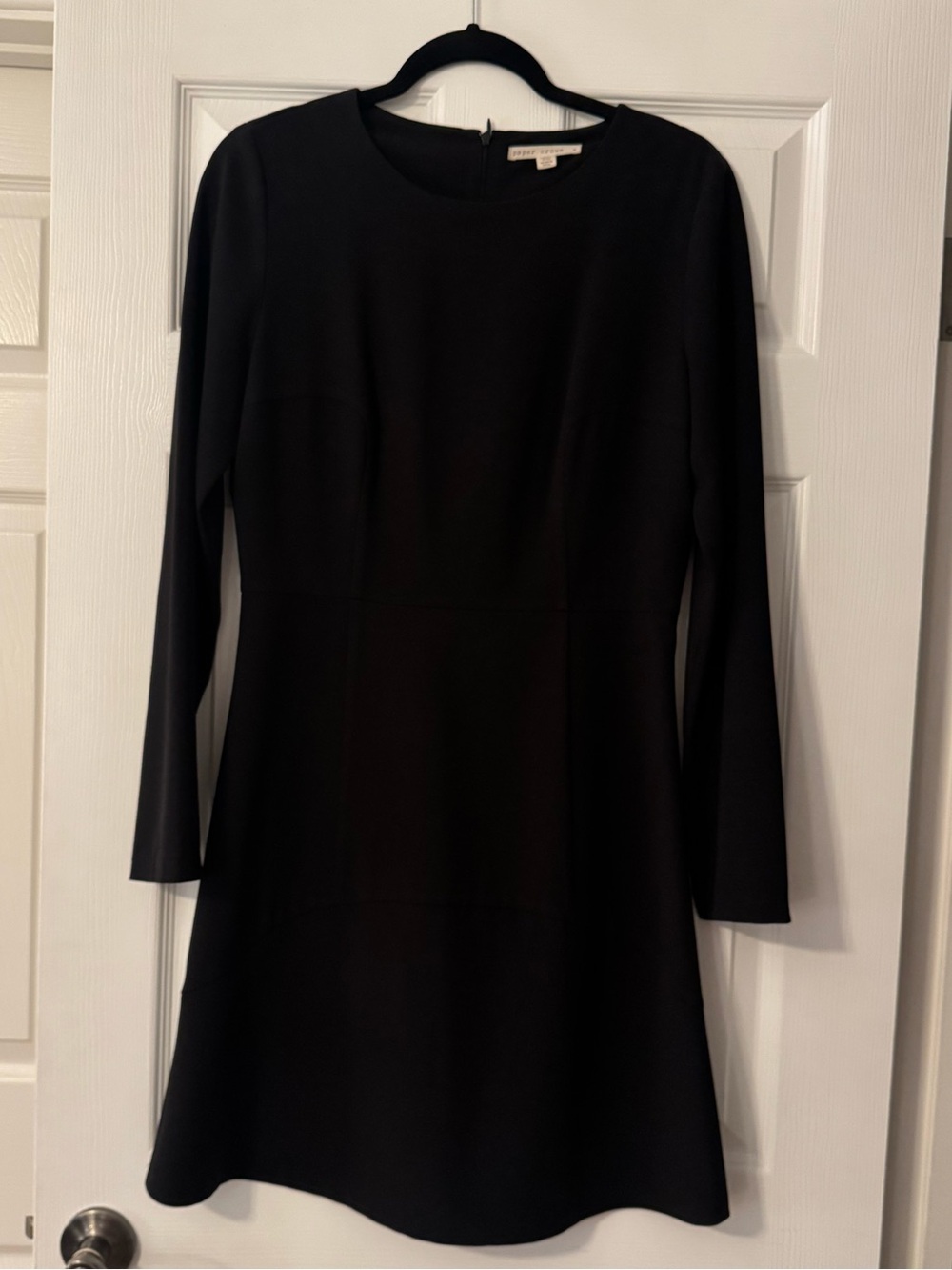 Paper Crown Black Long-Sleeve Fit-and-Flare Dress
